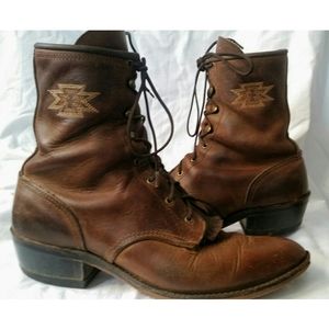 Abilene Vintage Brown Leather Boots 10
